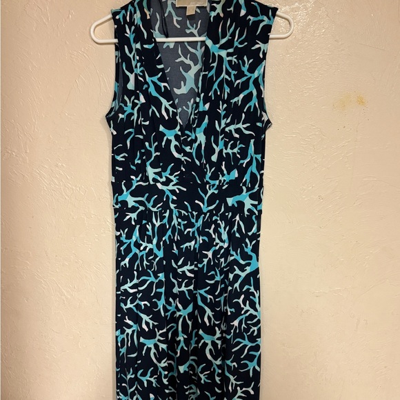 Navy and Light Blue Patterned Dress - Picture 1 of 3
